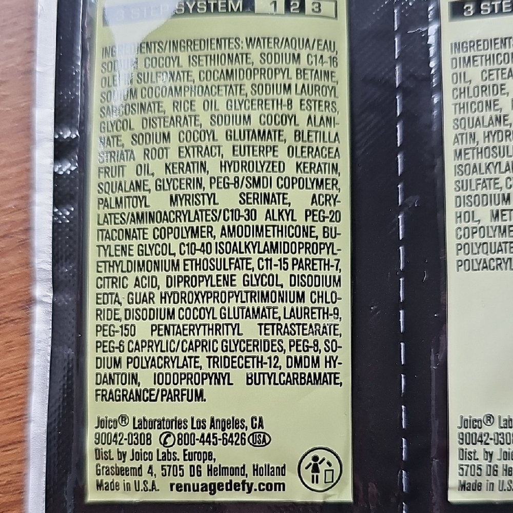 New Joico Re:nu Age Defy Hair Treatment Packets Pre-Shampoo & Shampoo X 5 Each - Picture 6 of 8